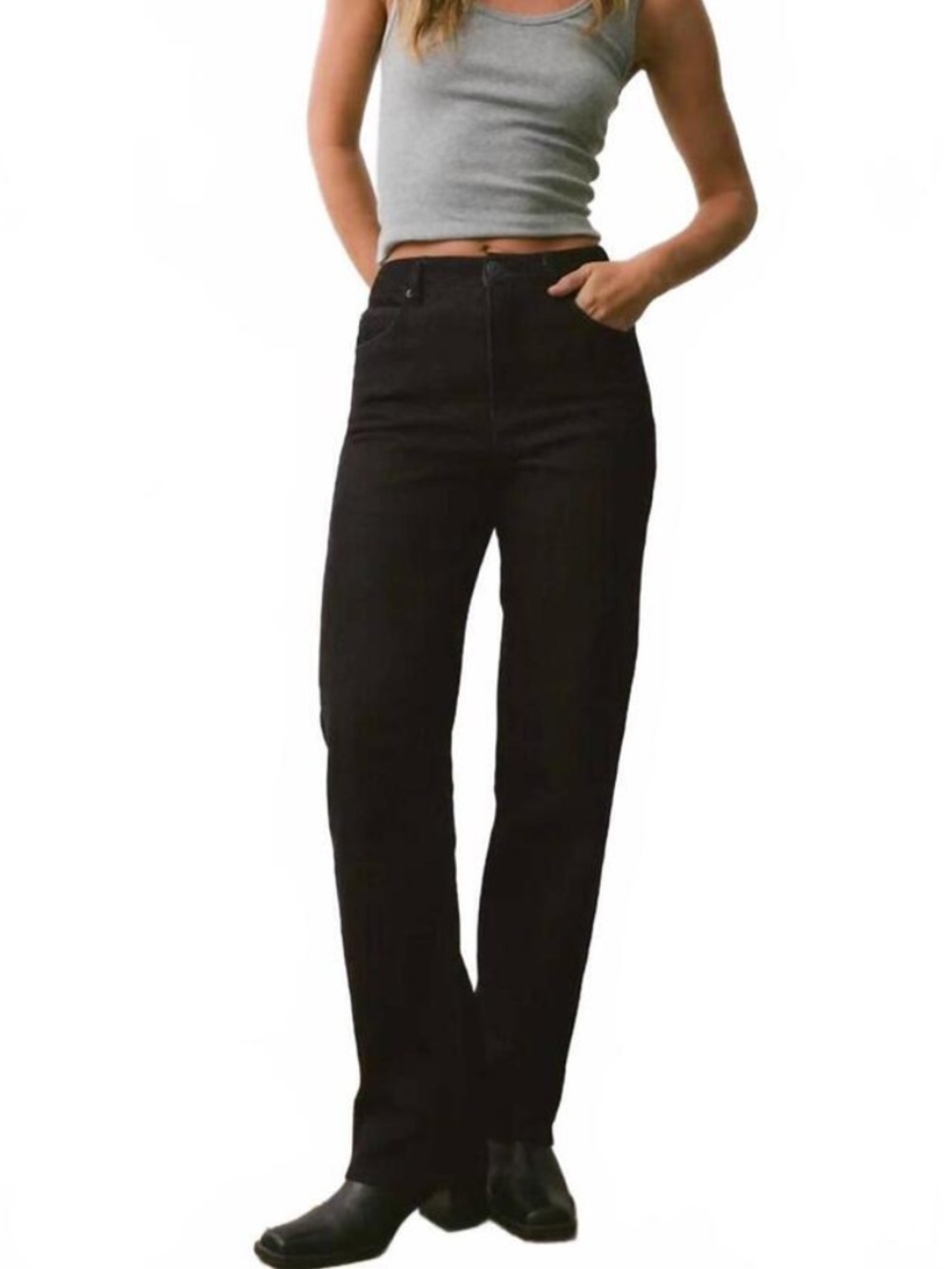 Z Supply Black Sand Val Straight Leg Jeans Size 28 NWT Classic Minimalist